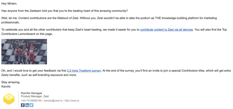 Zest email