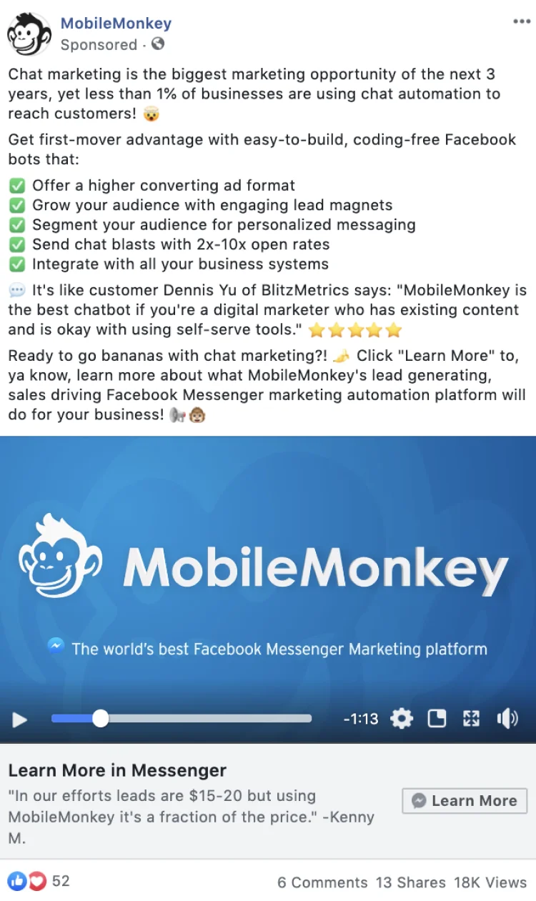MobileMonkey video