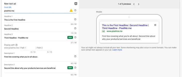 Google Ads components