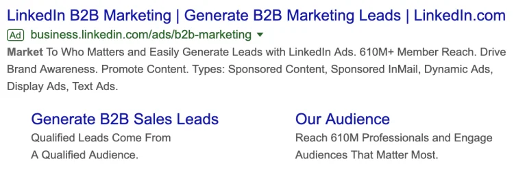LinkedIn Google Ads landing pages