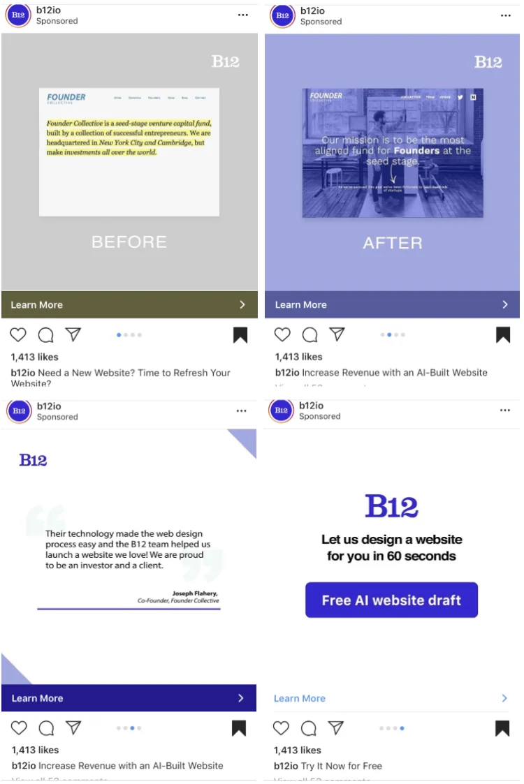 B12 carousel ads