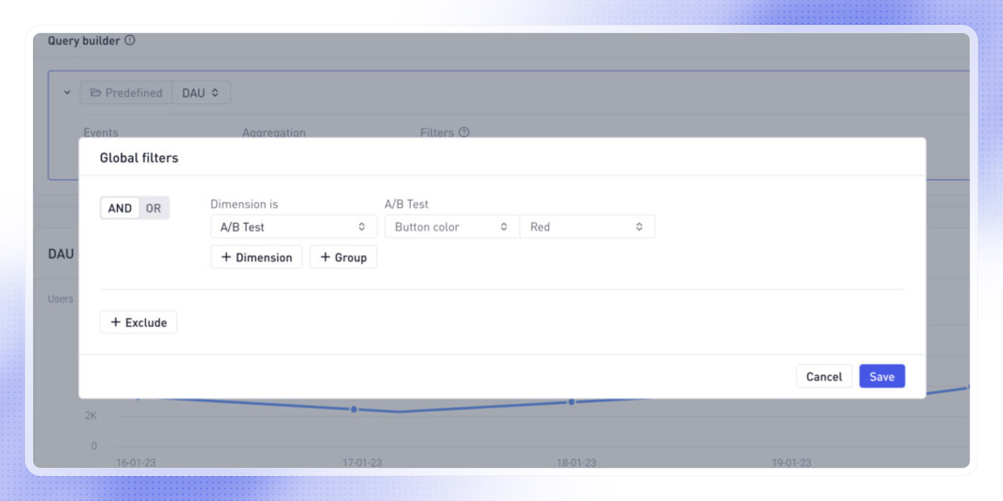 Filter by A/B Test in Funnels & Explore