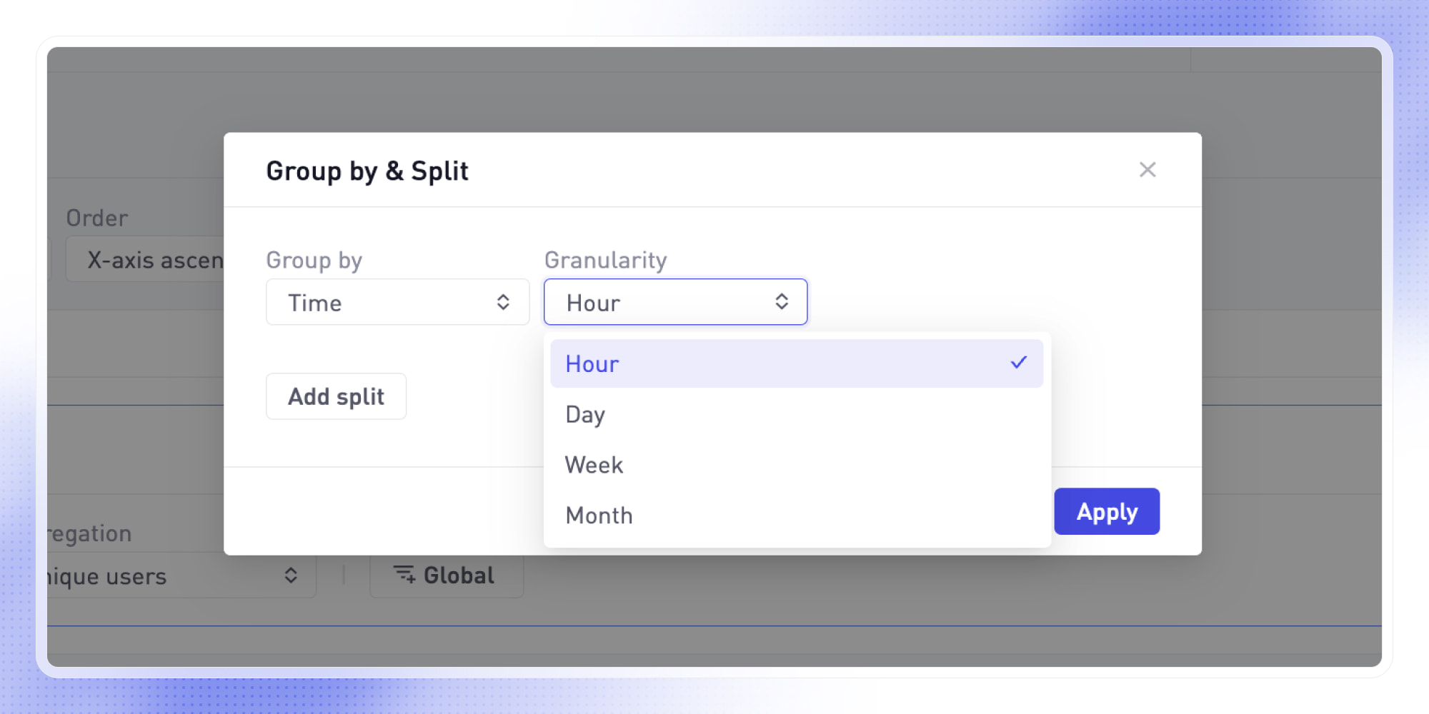 Hourly granularity available in AnalyticsIQ Pro