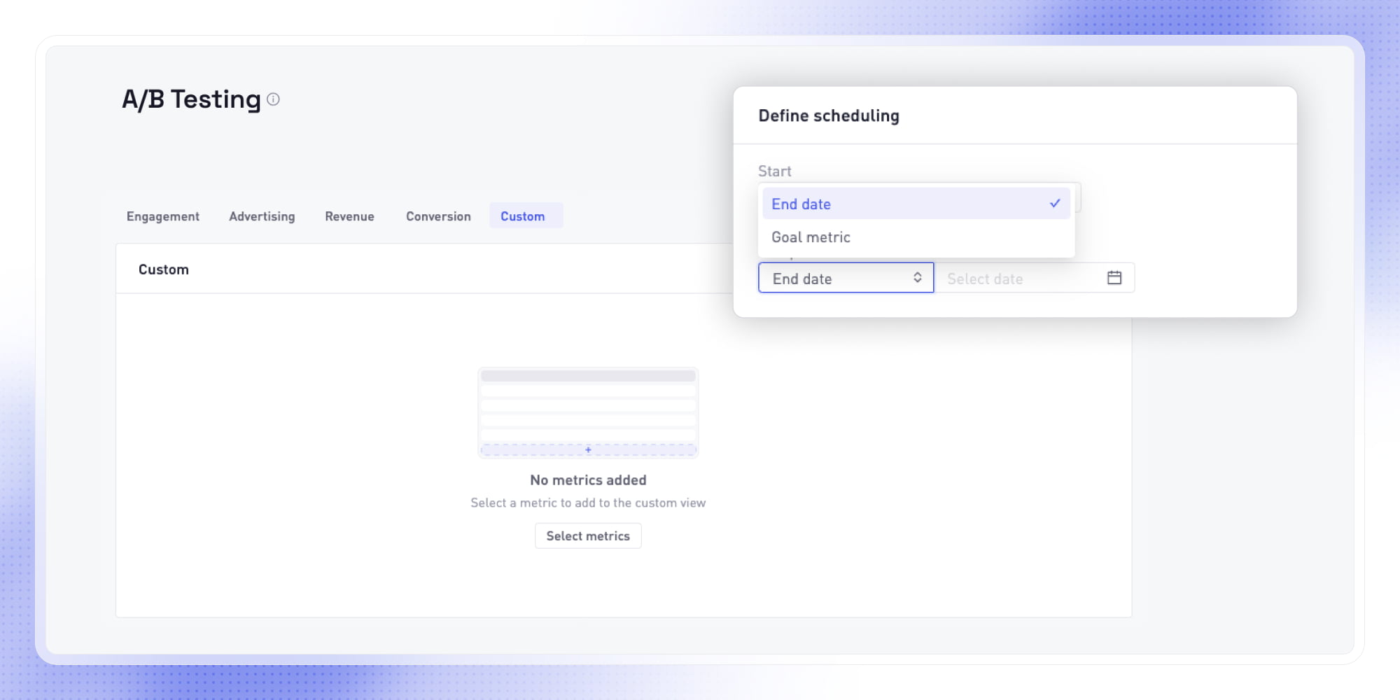 New A/B Testing features: Custom end dates and results views