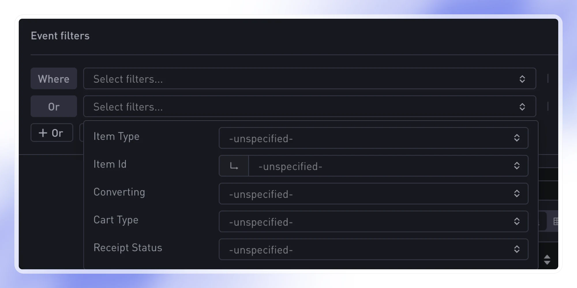 Cohorts: Event Filters