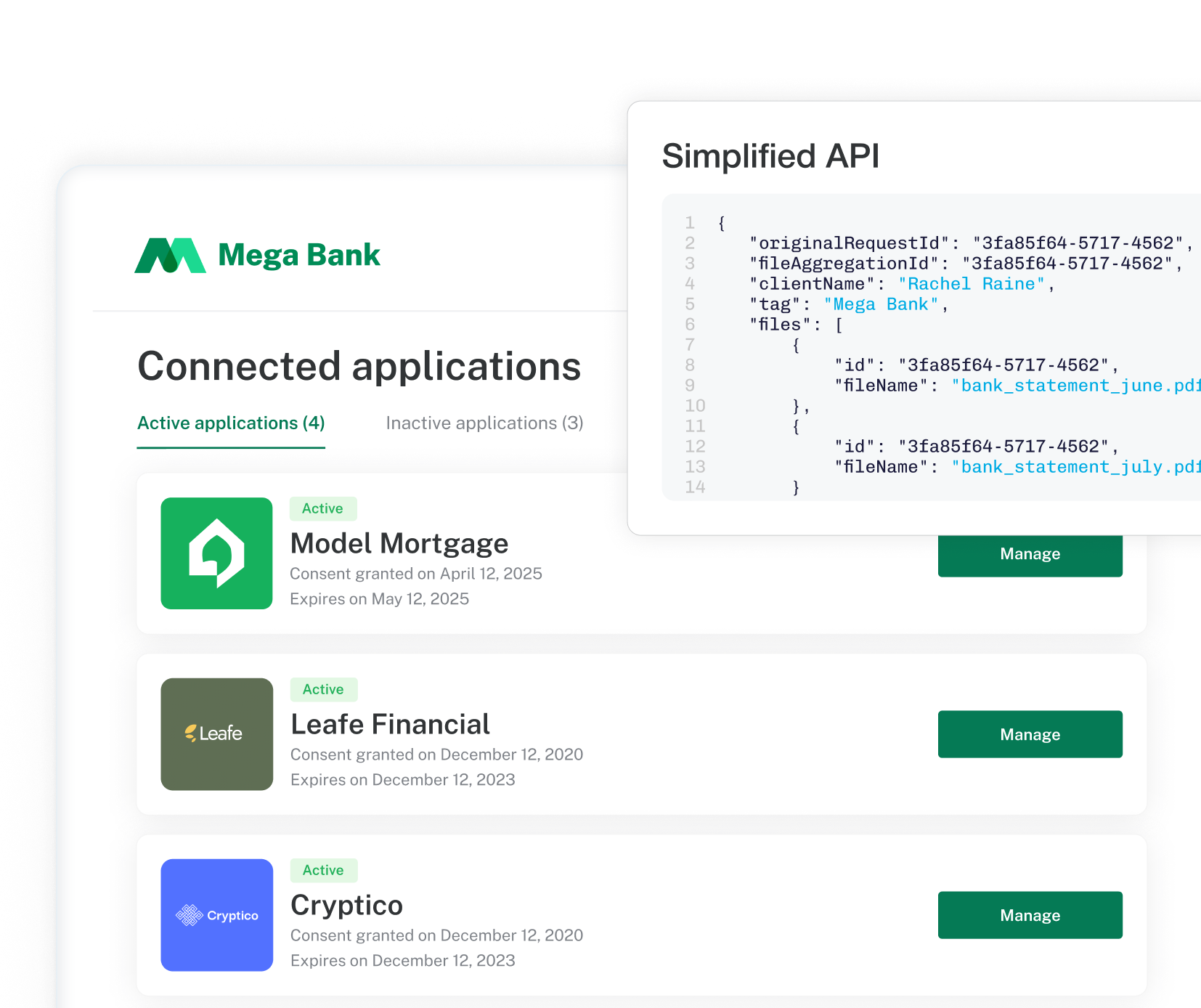 Screenshot of the pages related to Fintechs.