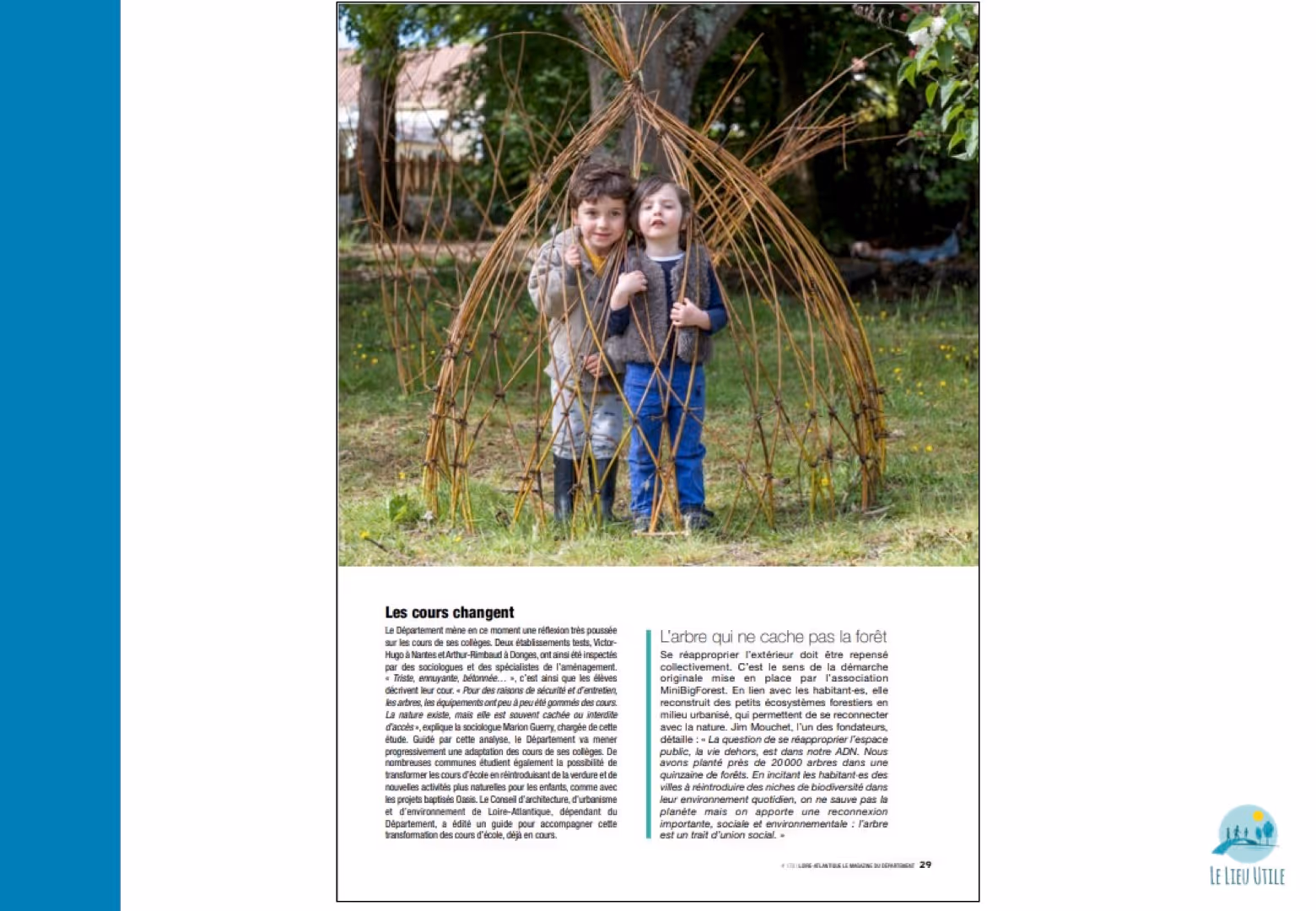 Article de presse n°11 sur Le Lieu Utile - Tiers-lieu et école alternative à Bouguenais