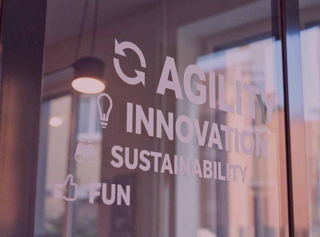 The main values of Liip: agility, innovation, sustainability, fun