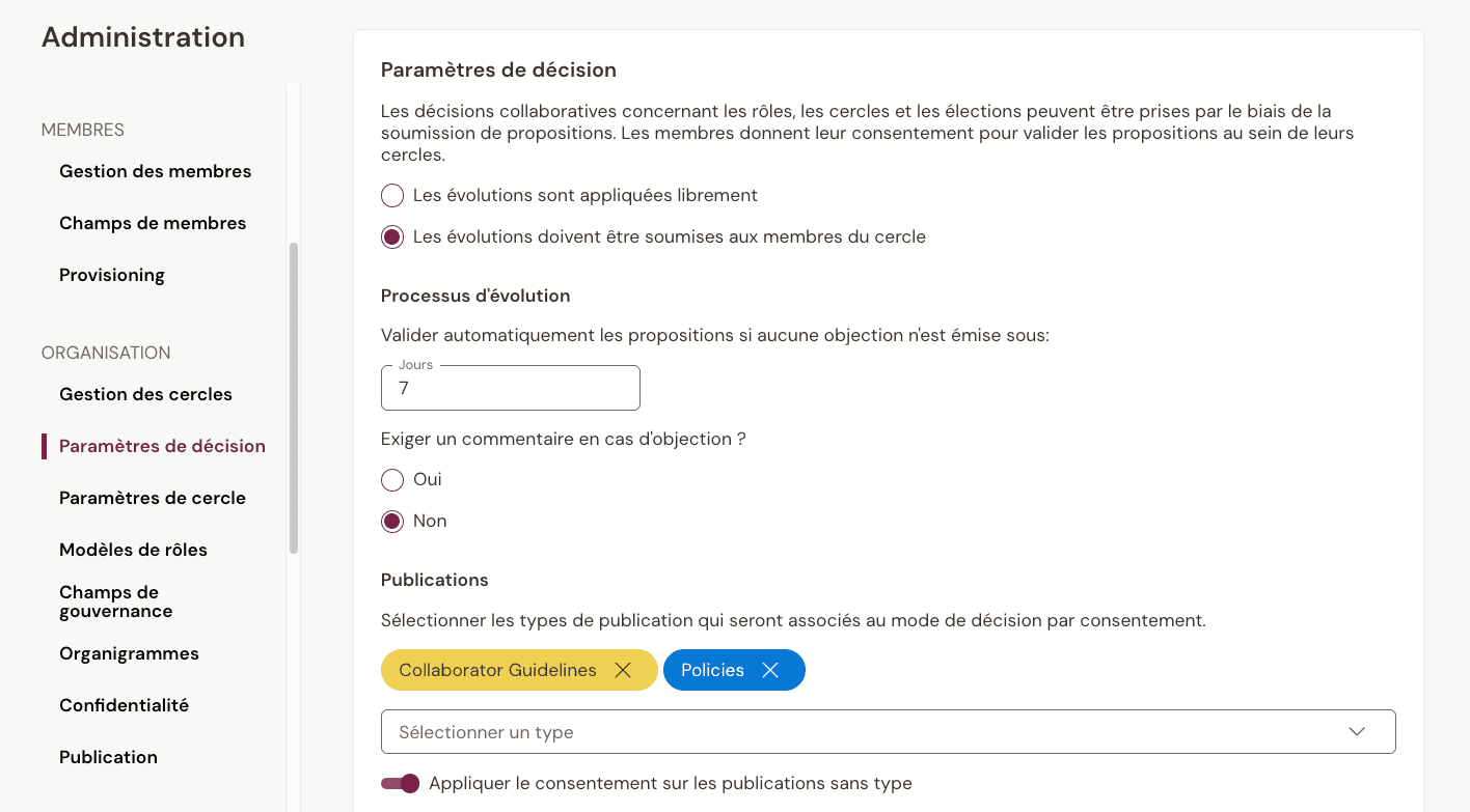 Gestion des paramètres de décision dans l’administration