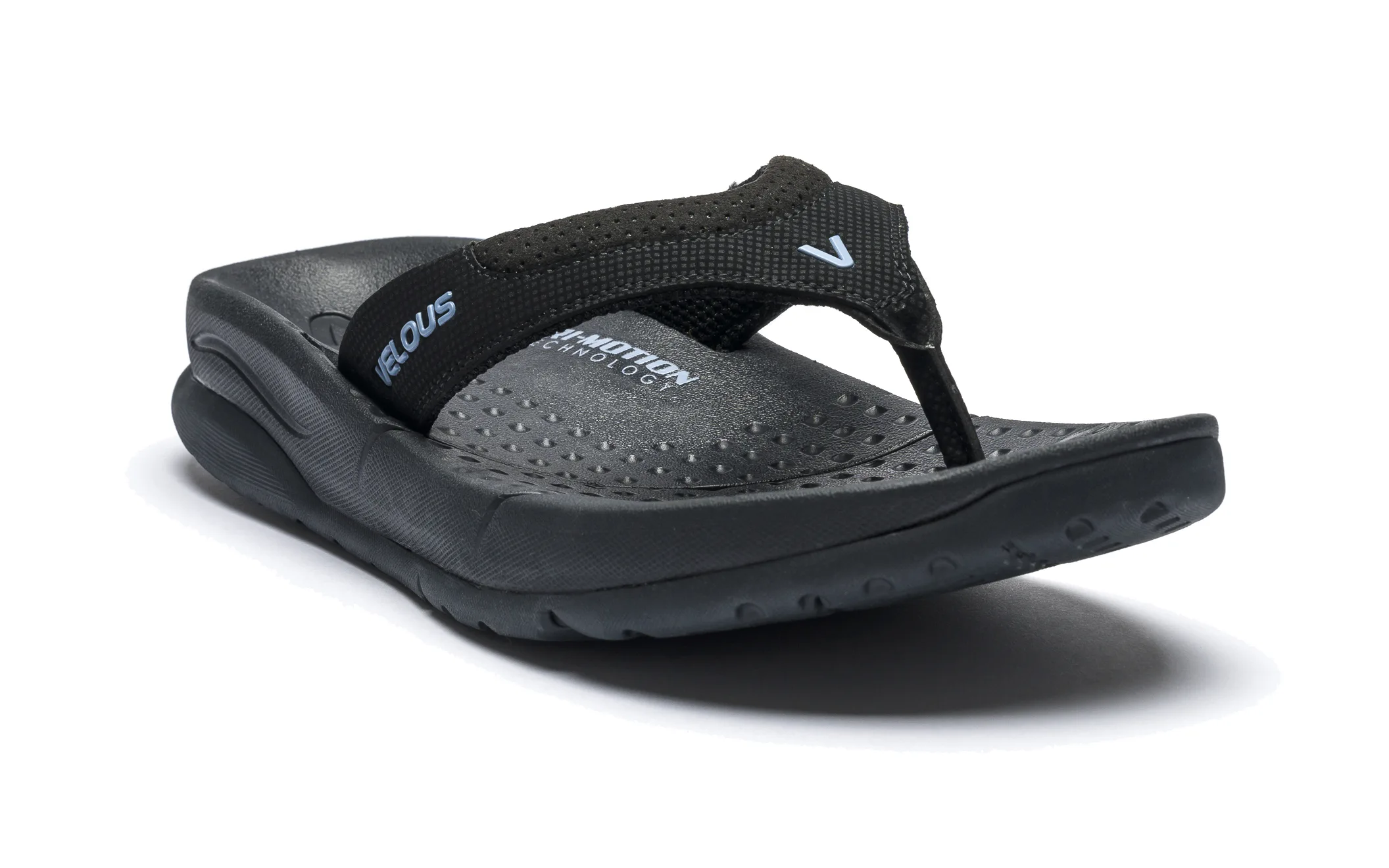 VELOUS OCEANSIDE SLIPPER BLACK/LIGHT BLUE 40