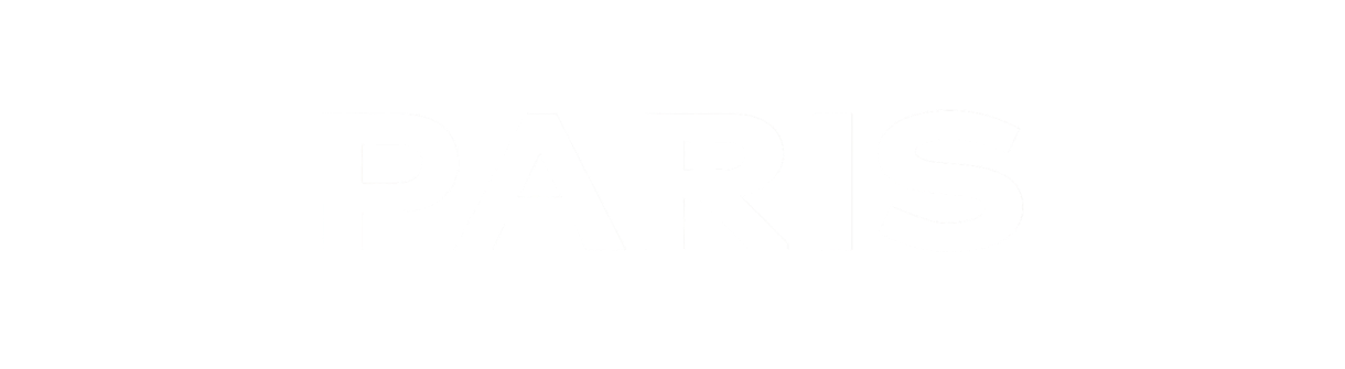 The word PARIS in bold white capital letters on a black background.