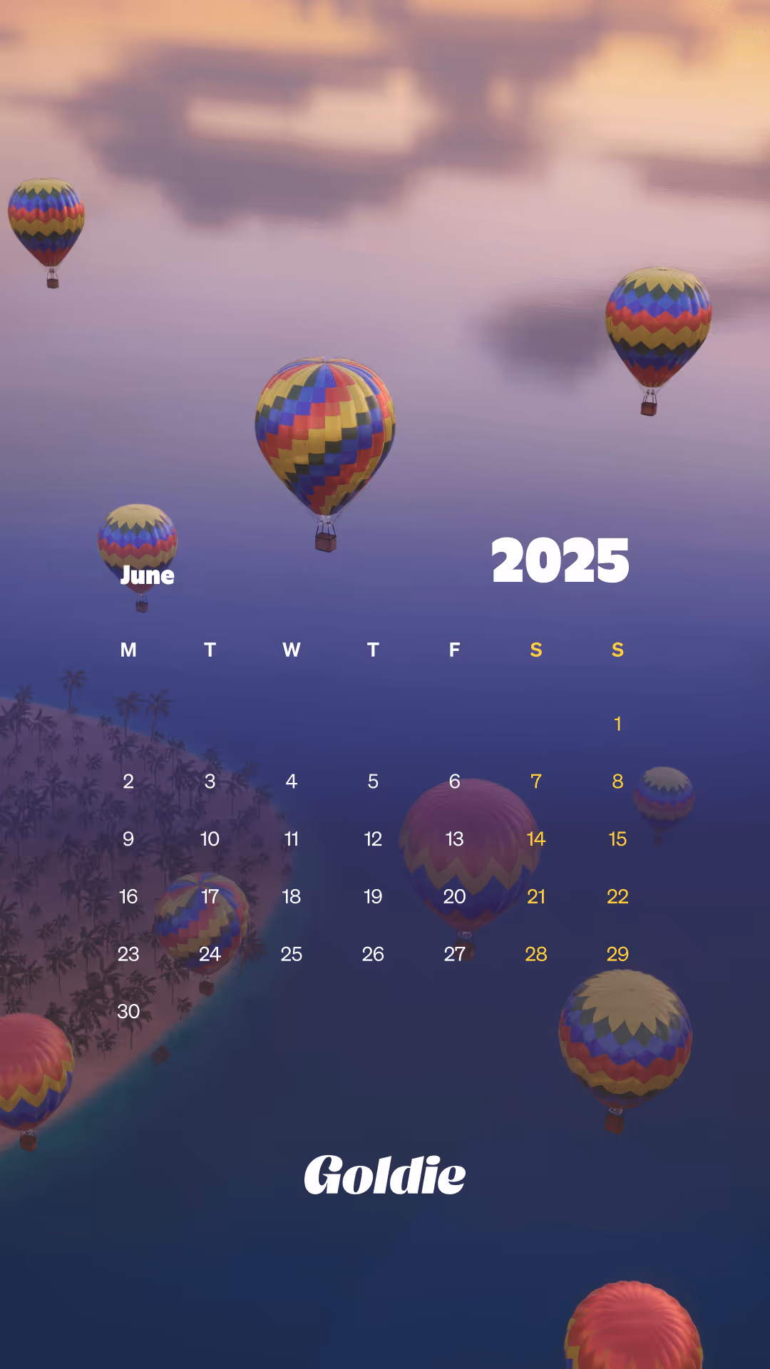 beach balloons calendar wallpaper mobile