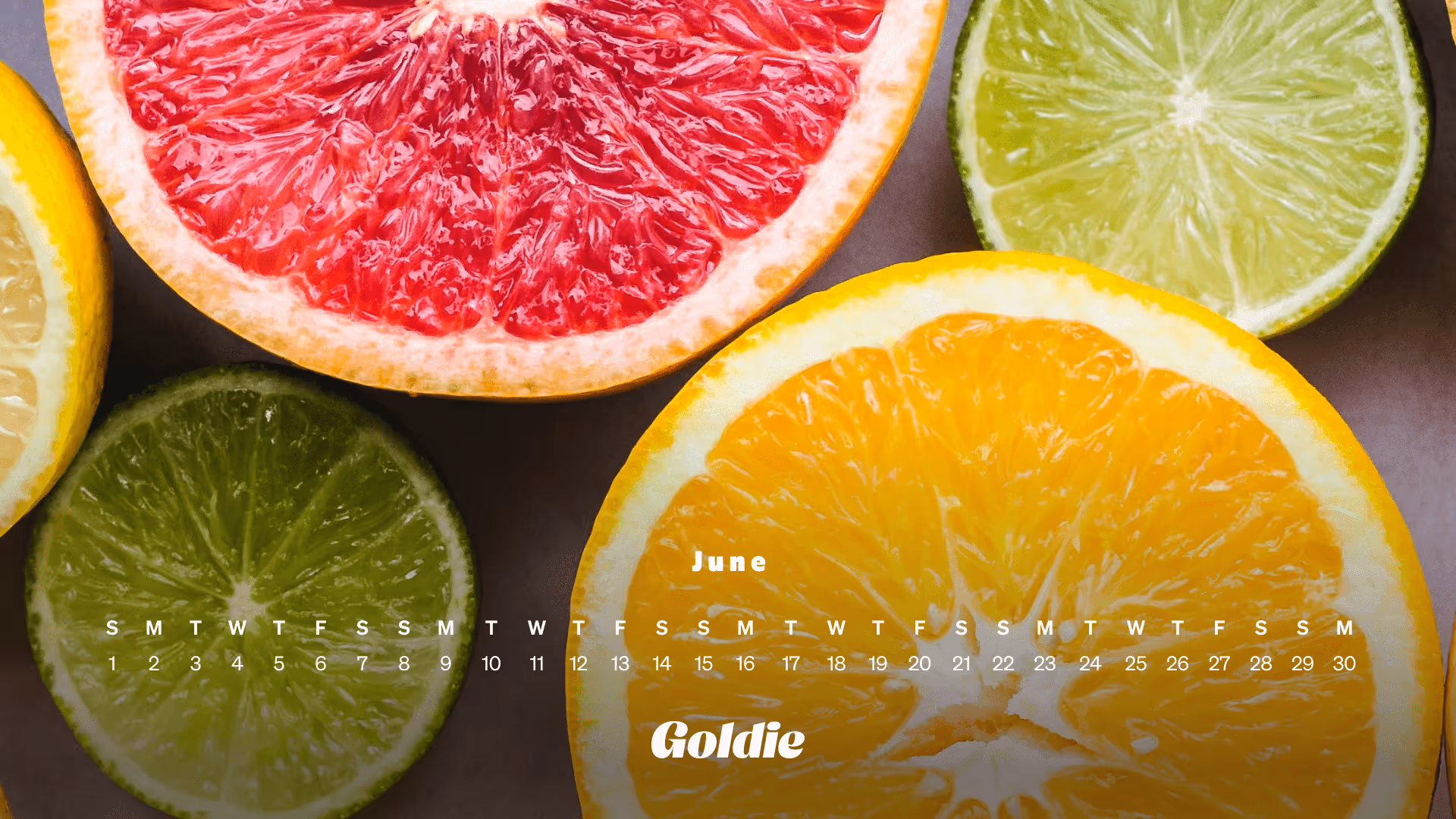 Colorful citrus calendar wallpaper desktop