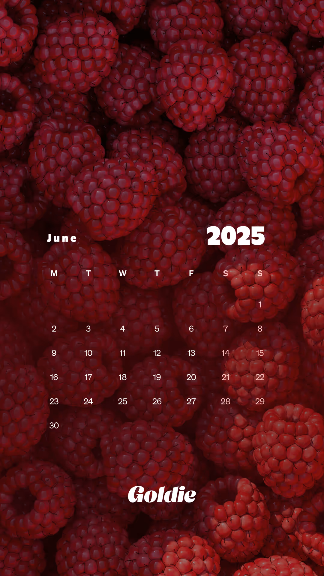Raspberry calendar wallpaper mobile