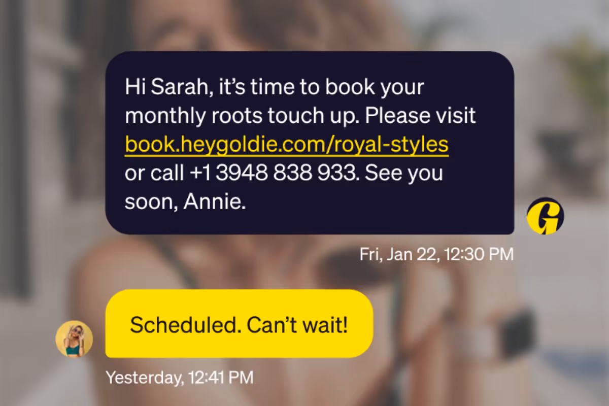 Salon follow up message automated