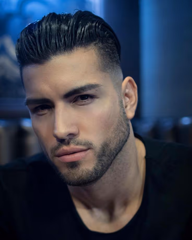 Slicked back hairstyle for men