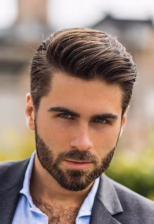 Short pompadour haircut