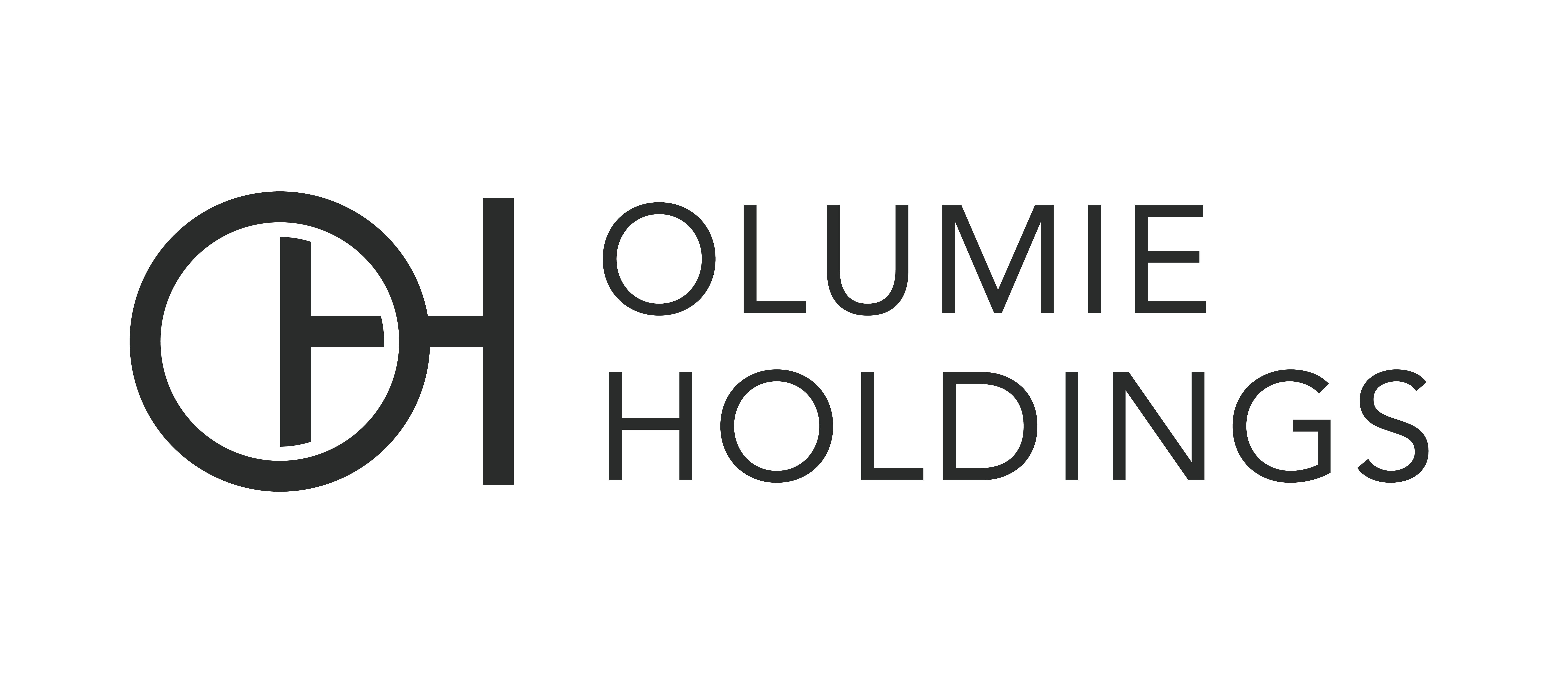 Olumie Holdings logo featuring stylized letters 'O' and 'H' in a circular design.