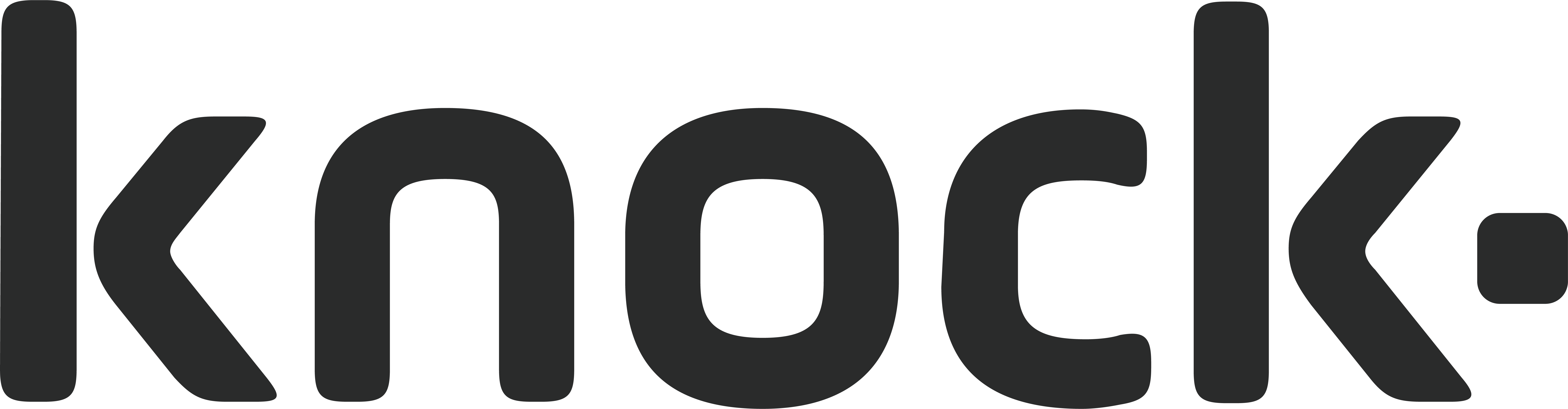 Knock brand logo in bold lowercase black letters with a period.