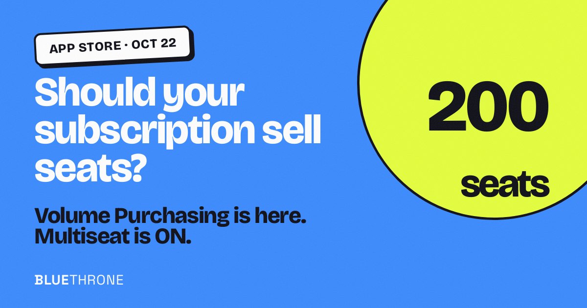 Apple Volume Purchasing and multiseat subscriptions for app founders