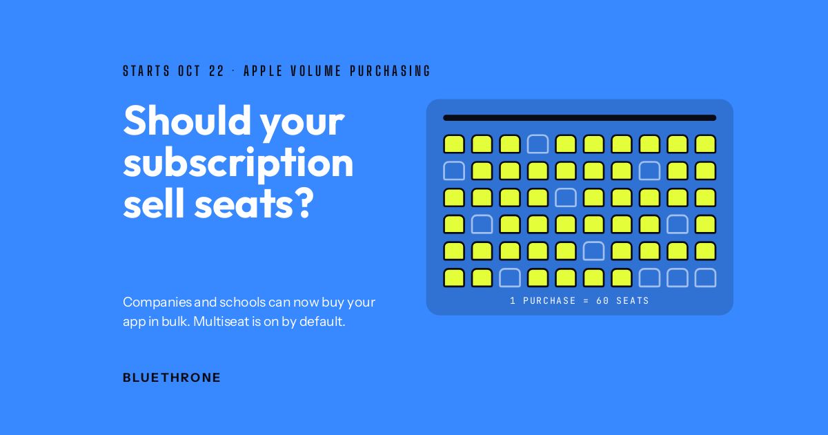 Apple Volume Purchasing and multiseat subscriptions for app founders