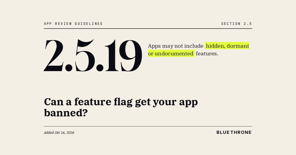 Apple's new App Review rule 2.5.19 explained: what counts as a hidden or dormant feature