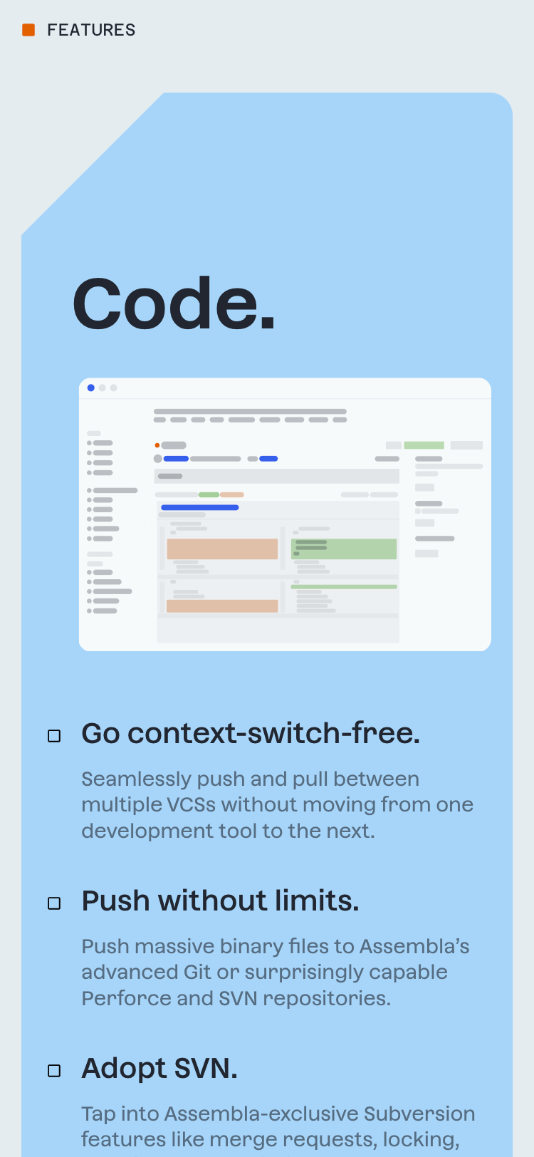 Assembla code management system