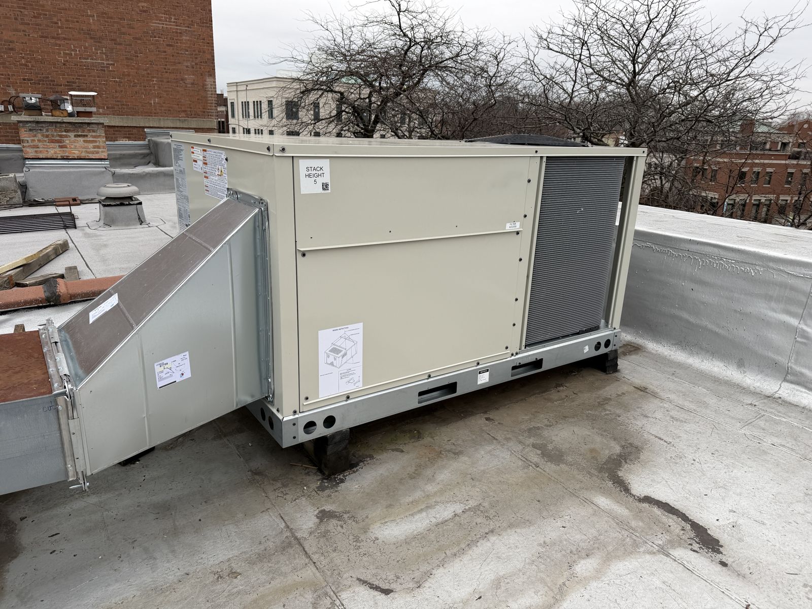 Rooftop Unit Crane Lift in Chicago, IL by SP Heating & Cooling