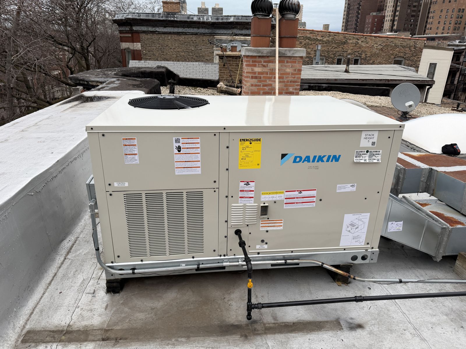 Rooftop Unit Crane Lift in Chicago, IL by SP Heating & Cooling