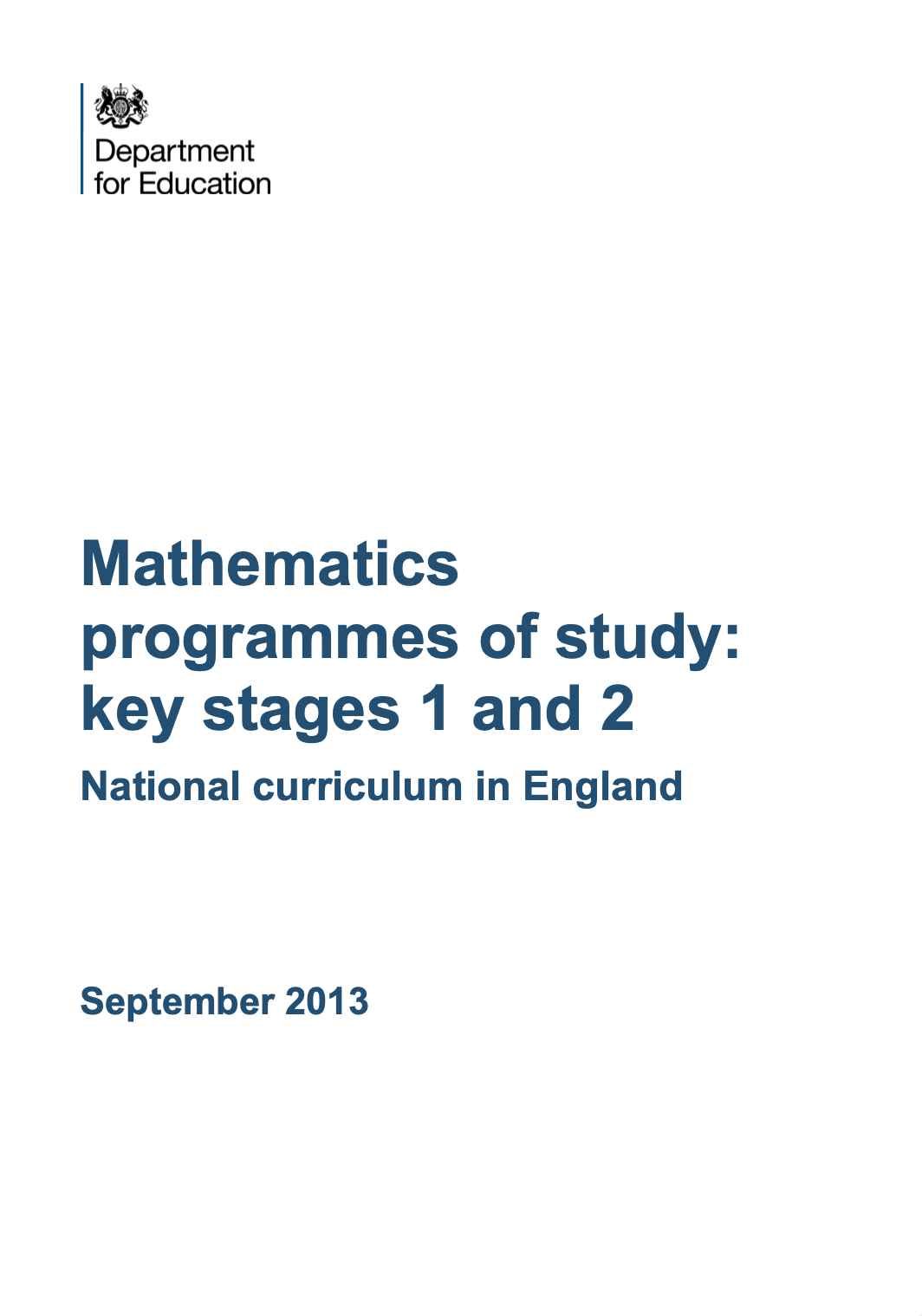 Mathematics Programmes of Study - Key Stages 4