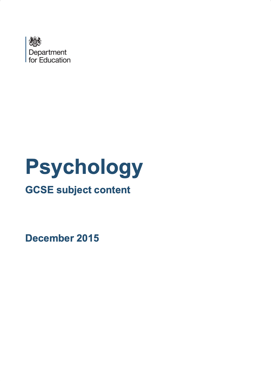 Psychology - Cambridge Programme Of Study