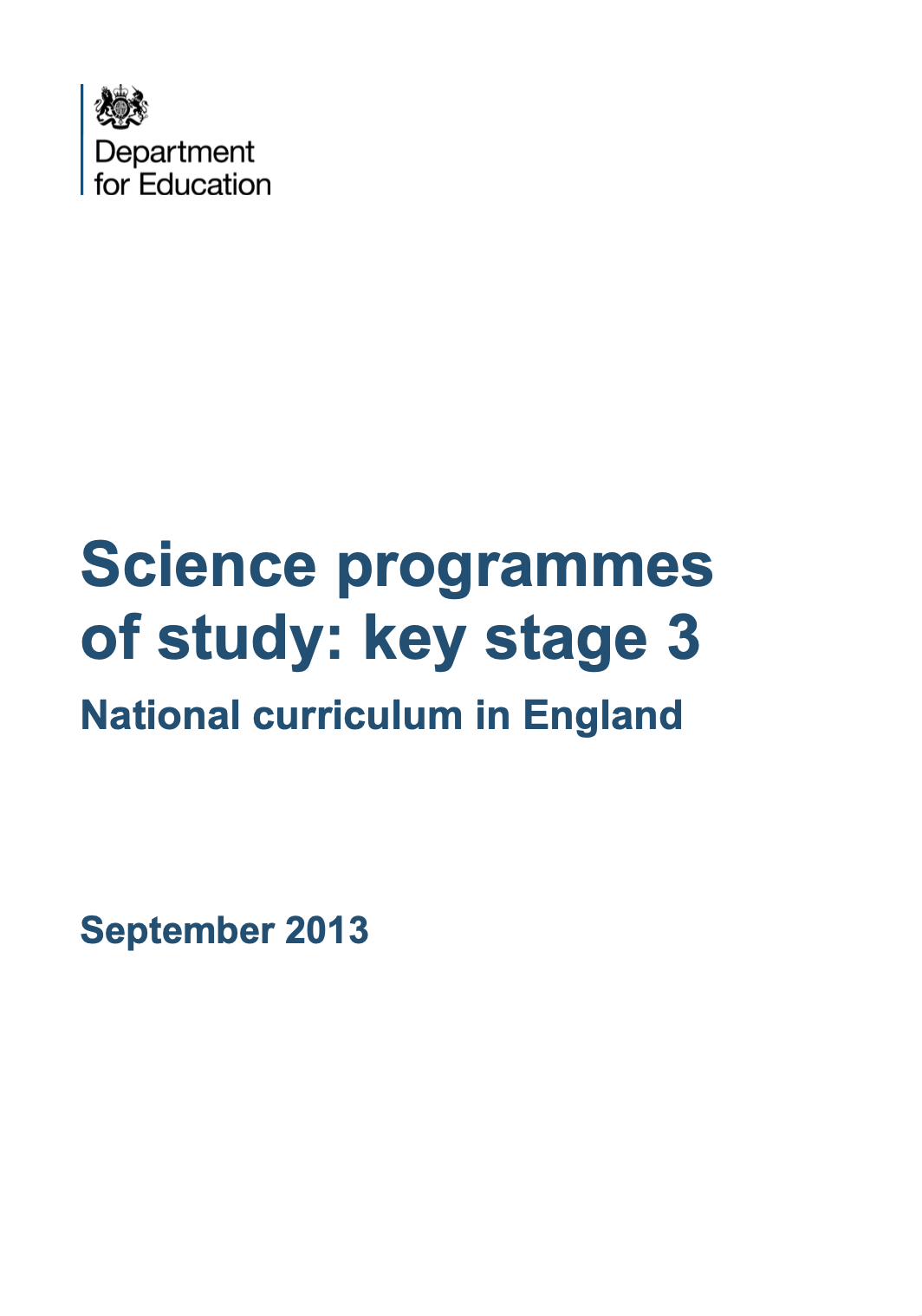 Science Programmes Of Study Key Stage 3