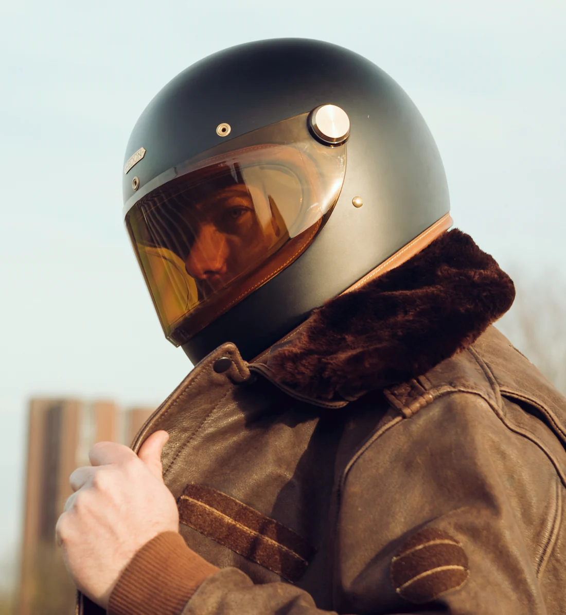 Hedon helmet on a biker