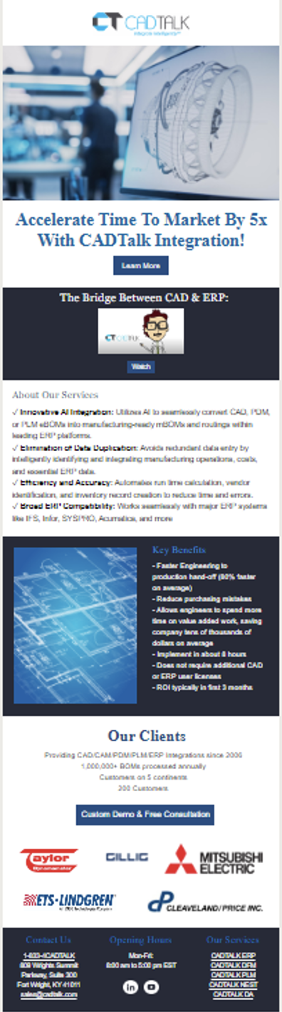 CADTalk targeted email
