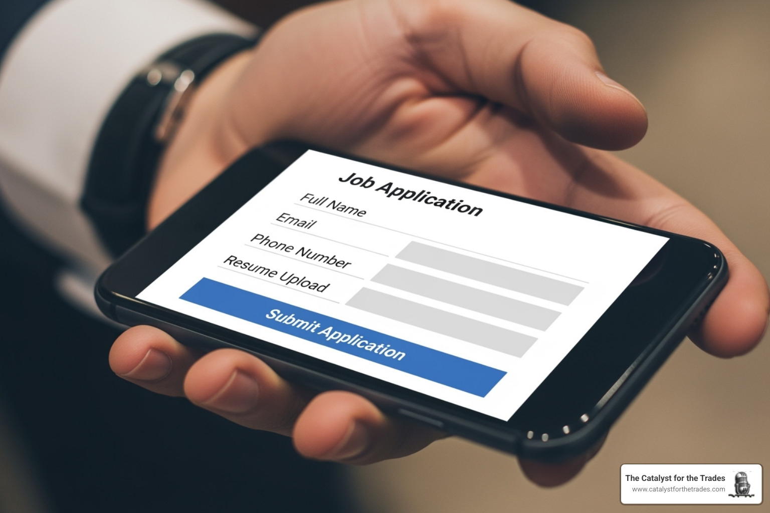 Image of a simple, mobile-friendly job application on a smartphone - candidate experience
