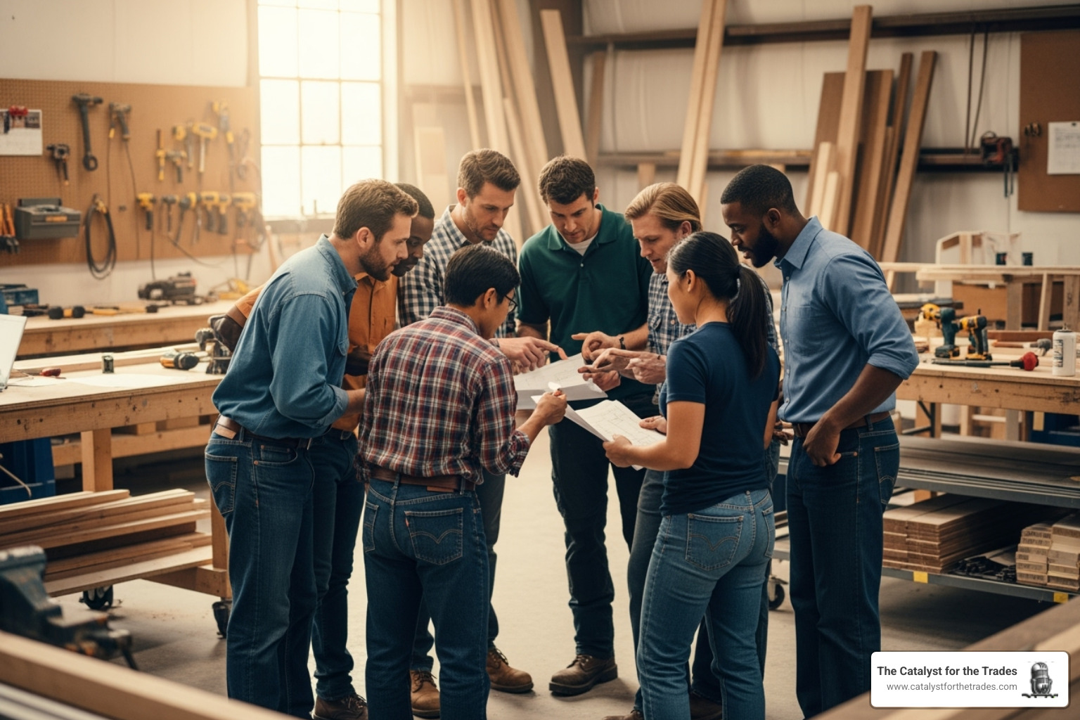 team huddle in a workshop - performance management team huddle in a workshop - performance management