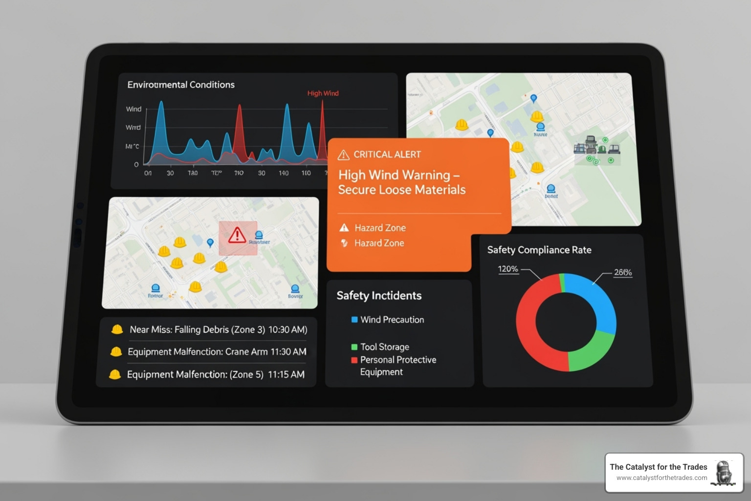 AI-powered safety monitoring dashboard showing real-time alerts - contractor ai strategy AI-powered safety monitoring dashboard showing real-time alerts - contractor ai strategy