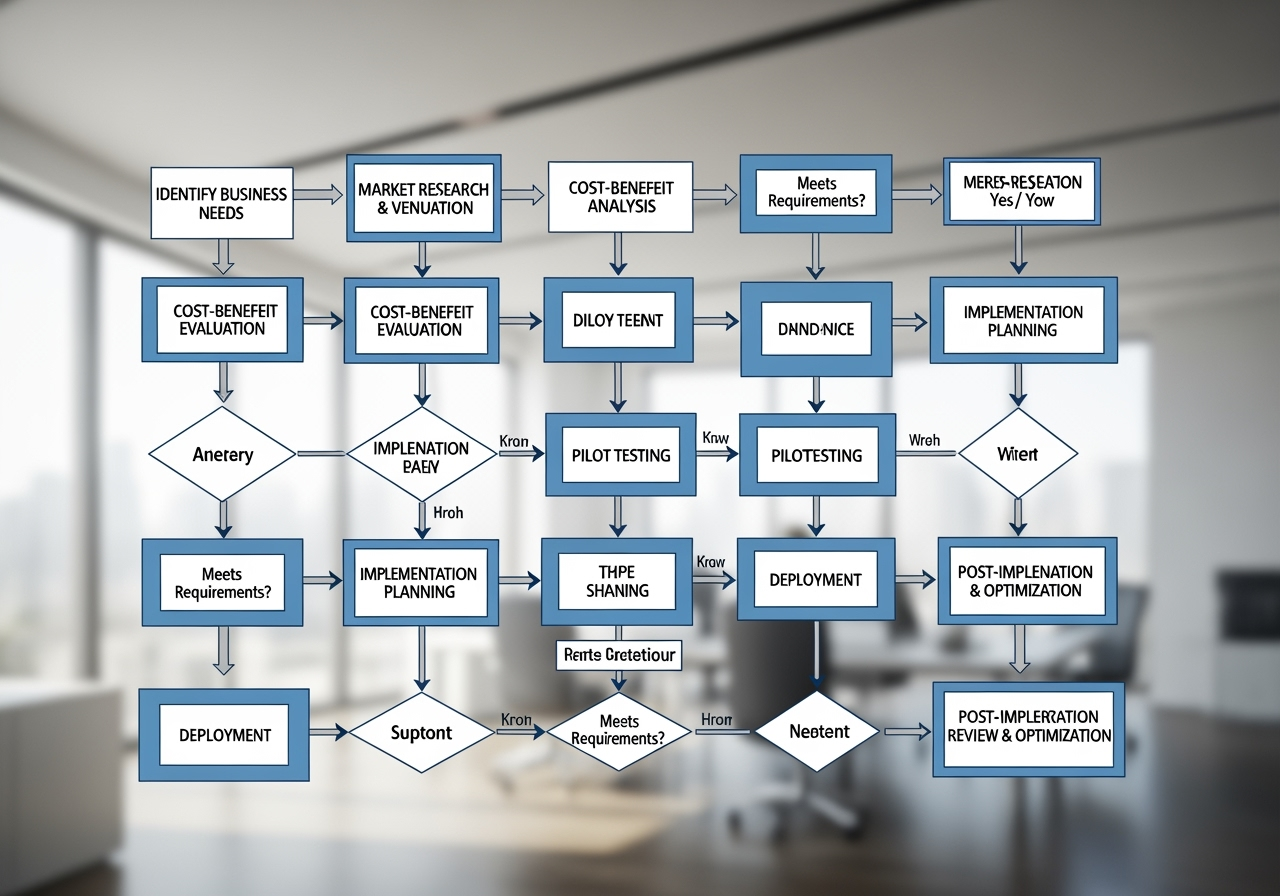 flowchart illustrating the steps to select and implement an AI tool - ai decision making tools