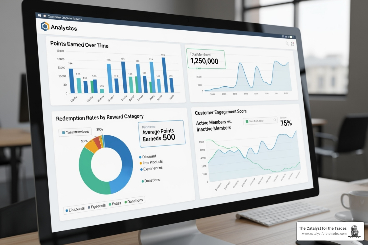 dashboard showing loyalty program analytics - customer loyalty programs