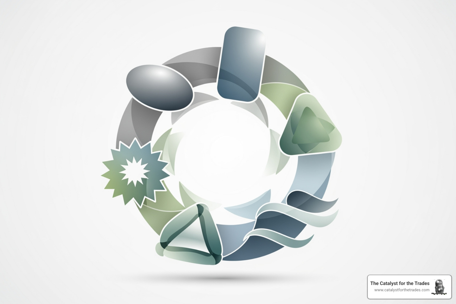 circular diagram showing the 5 core components of recruitment marketing strategy - recruitment marketing