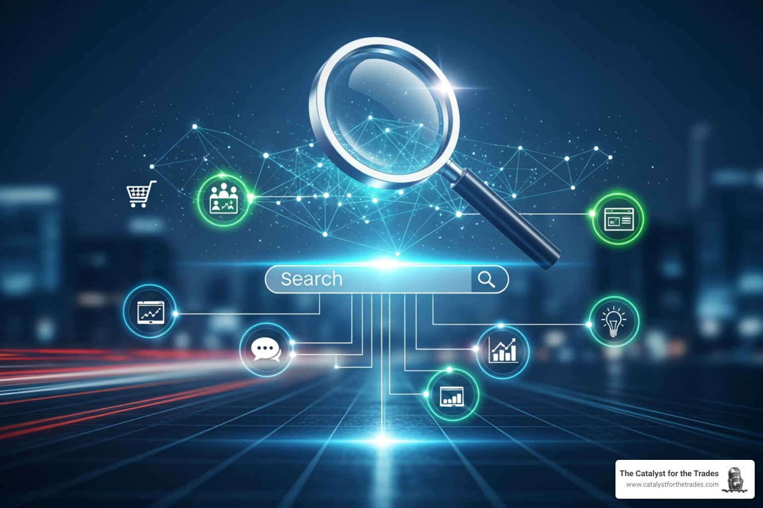 infographic showing search marketing as an umbrella with two main branches: SEO (organic results, long-term strategy, builds authority) and PPC (paid ads, immediate results, controlled placement), with both feeding into customer acquisition and business growth - search marketing infographic showing search marketing as an umbrella with two main branches: SEO (organic results, long-term strategy, builds authority) and PPC (paid ads, immediate results, controlled placement), with both feeding into customer acquisition and business growth - search marketing