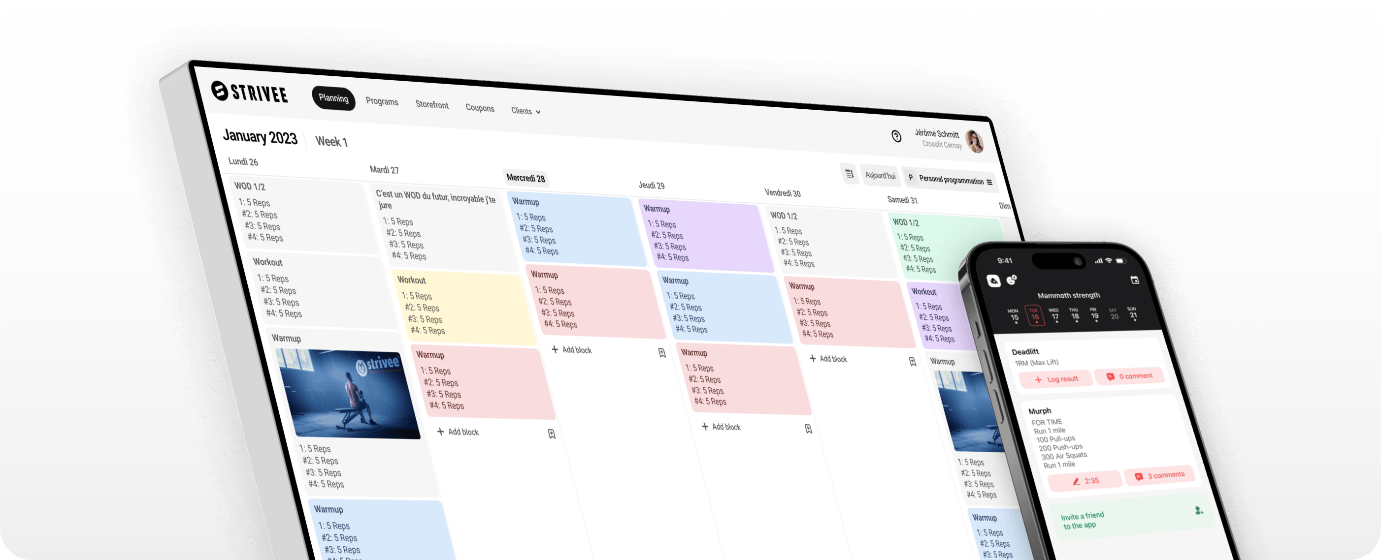 Desktop and phone view with the app open