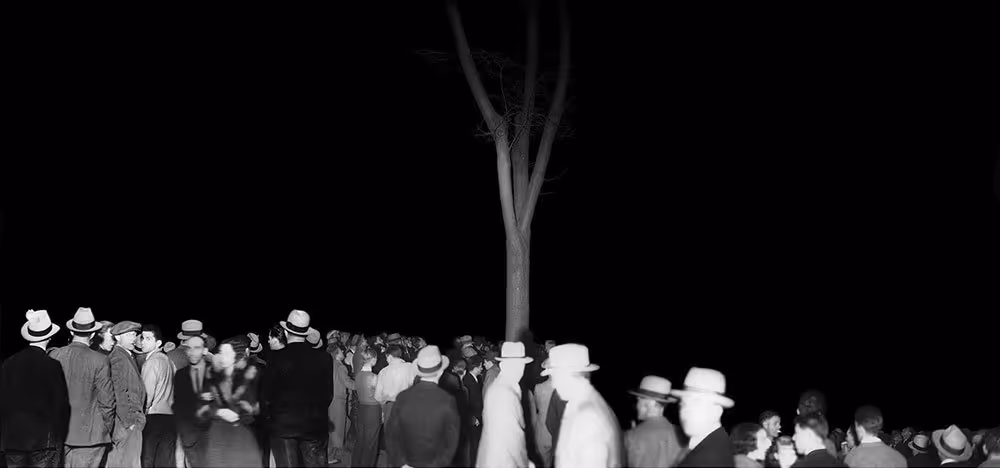 Ken Gonzalez-Day, “The Wonder Gaze” (St. James Park, CA. 1935), 2006-2017, Erased Lynching Series (print and installation)