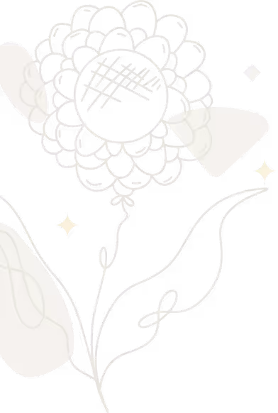 Delicate line drawing of a sunflower with soft, layered petals
