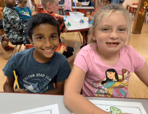 Children during school exercises