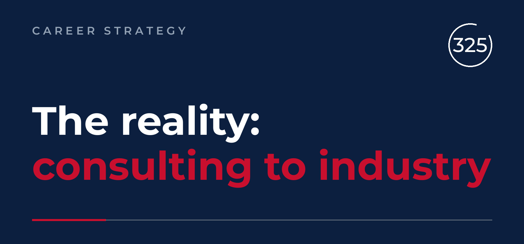 The Reality - Consulting to Industry