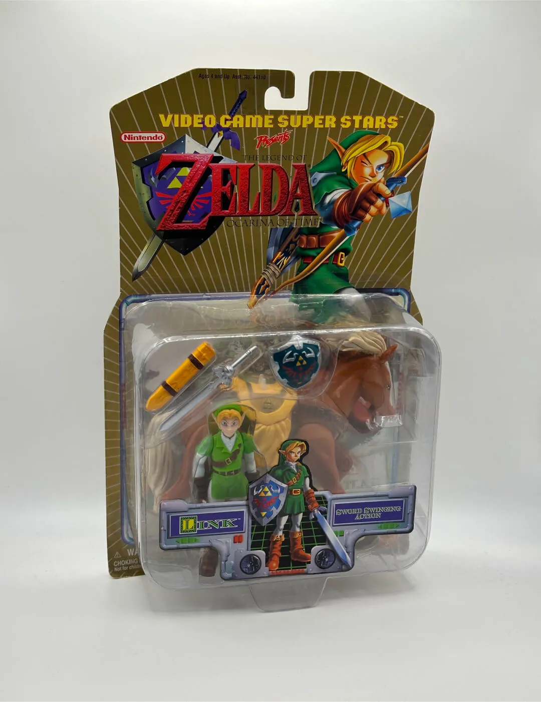 Link with horse from zelda ocarina by toy biz for sale at the wiseguys barbershop in glenhaven