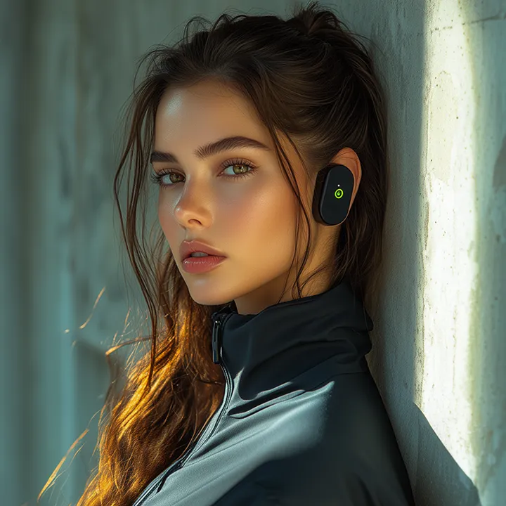 woman with earphones