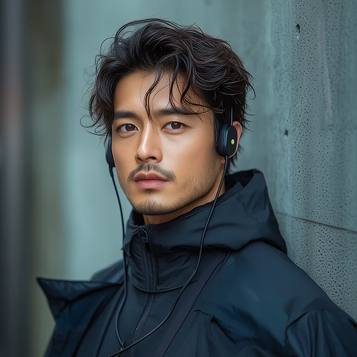 man with earphones