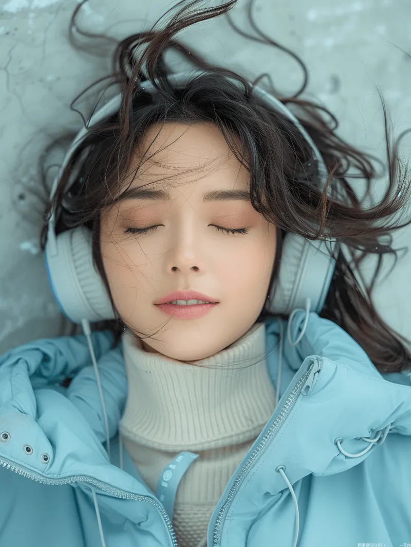 woman with headphone